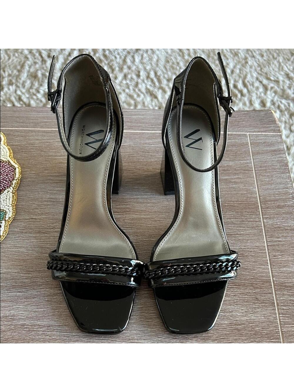 Worthington Black Chain Detail Heels